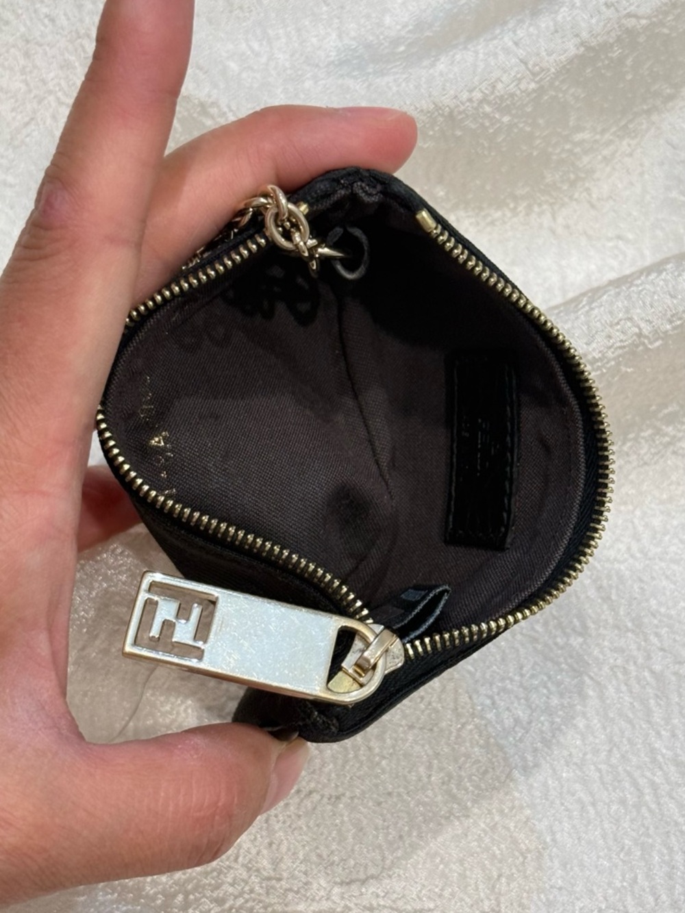 Authentic Fendi Zucca Canvas Key Coin Case Pouch Black - Picture 13 of 15